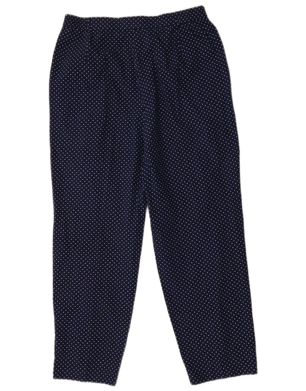 Peter Hahn Calça Chino Feminina Pegged Reino Unido 18 XL W36 L29 Azul Marinho Manchado