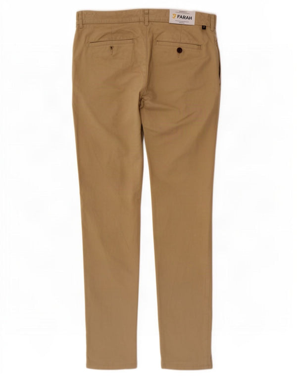 Calça Chino Masculina Farah Slim W34 L32 Algodão Bege