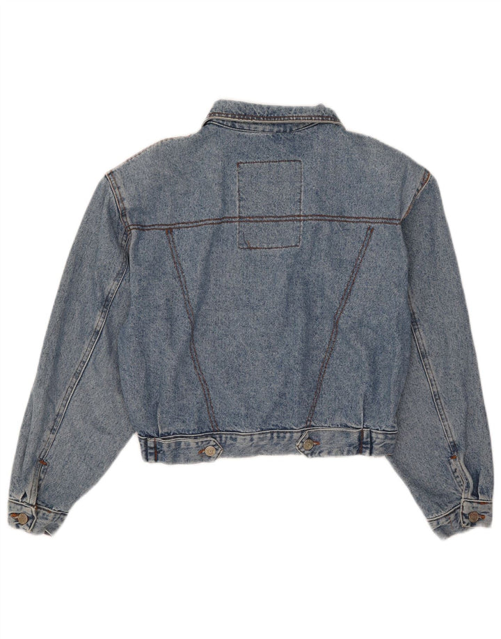 Jaqueta jeans feminina Squaw cropped grande Reino Unido 10 algodão azul pequeno