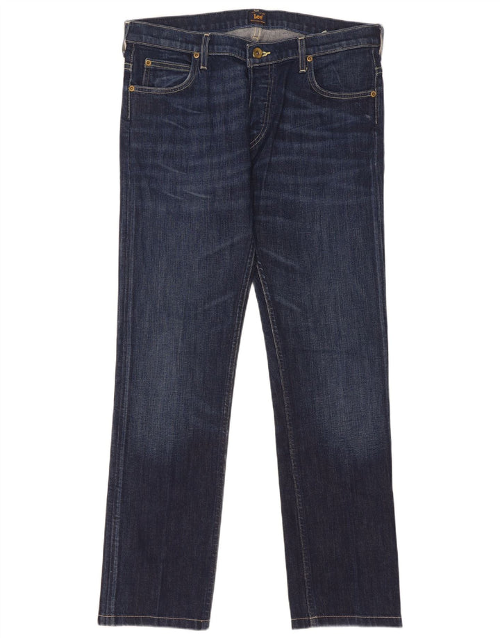 Lee Mens Powell Straight Jeans W33 L31 Azul Algodão