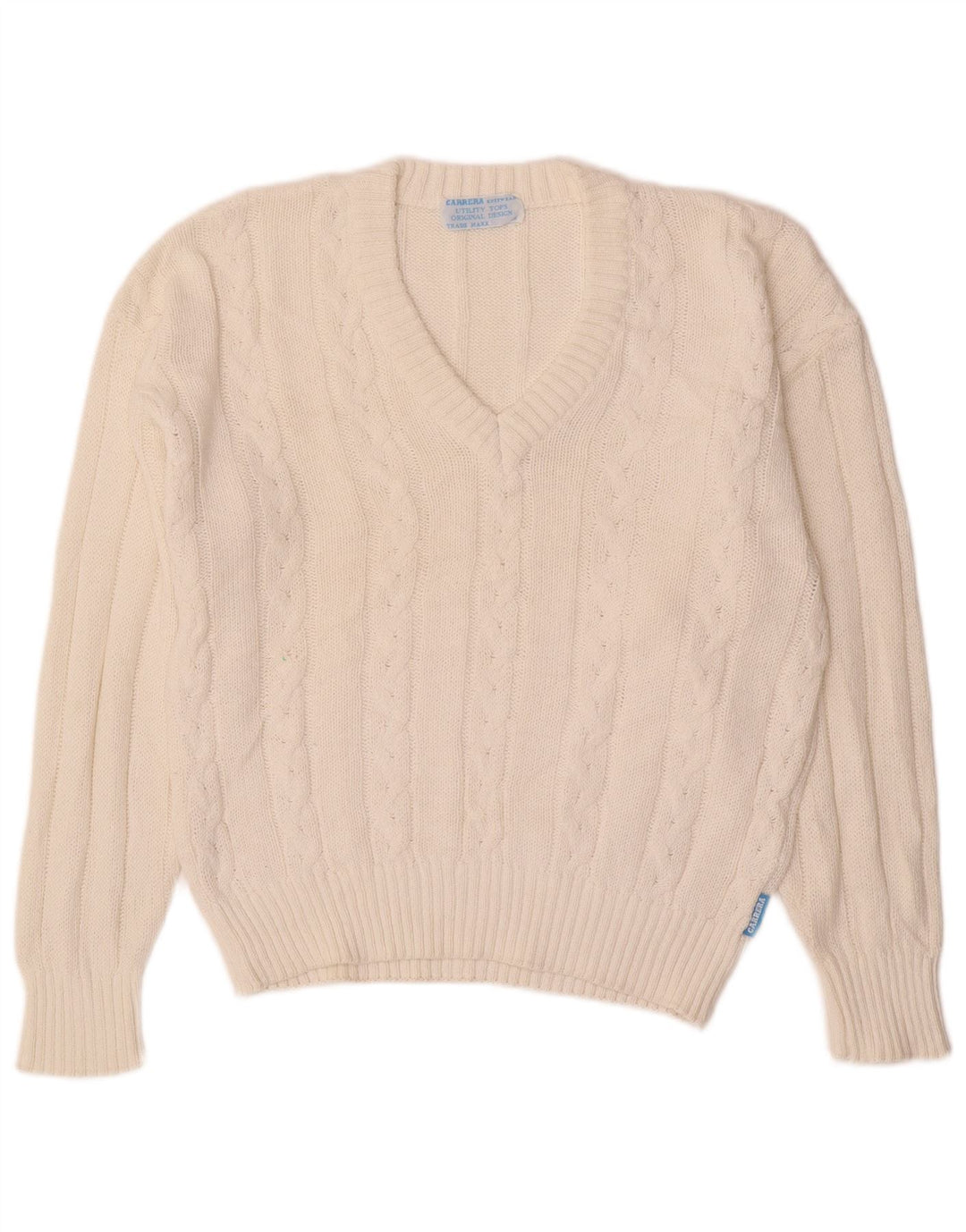 Suéter masculino CARRERA com decote em V pequeno algodão branco