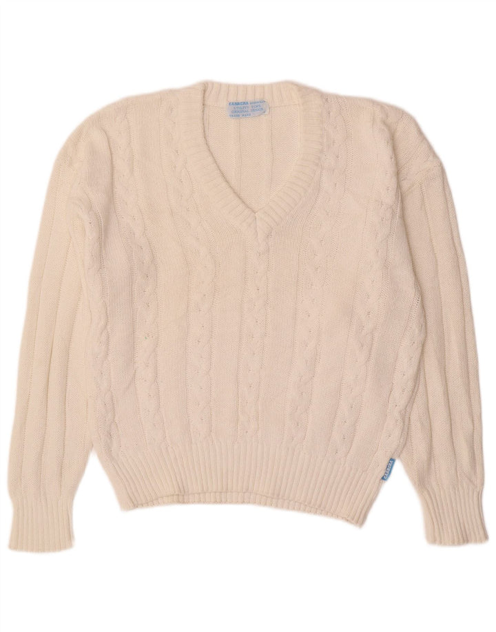 Suéter masculino CARRERA com decote em V pequeno algodão branco