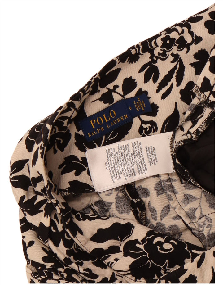 Calça harém feminina Ralph Lauren de cintura alta US 6 médio W30 L26 branco