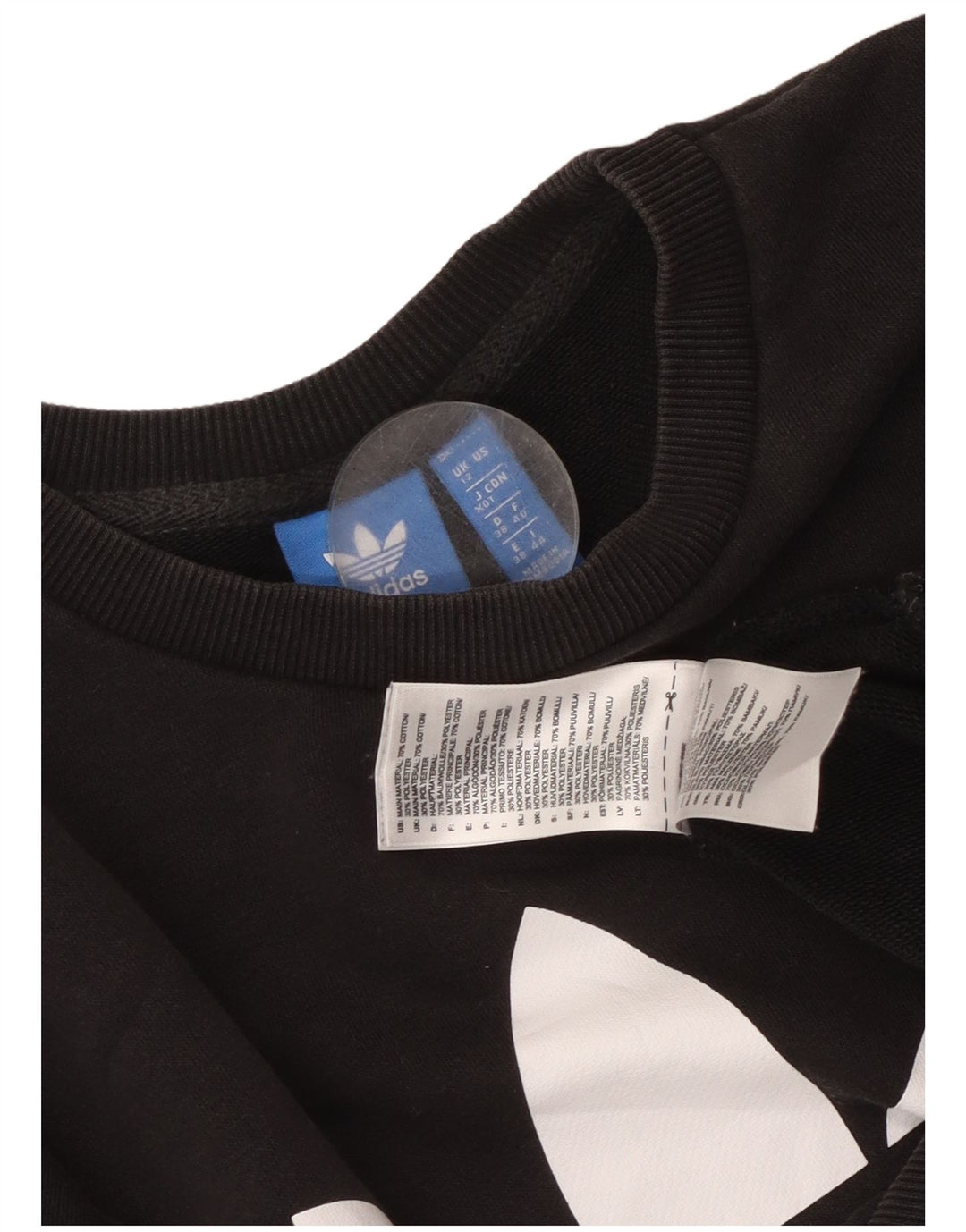 Adidas feminino gráfico oversized moletom jumper reino unido 12 médio preto algodão