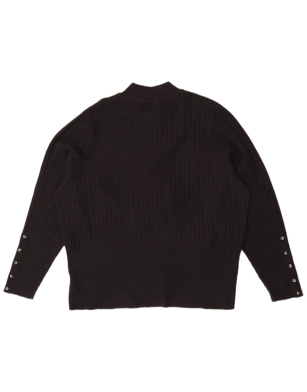 Marks & Spencer Womens Turtle Neck Jumper Sweater UK 24 4XL Black Viscose