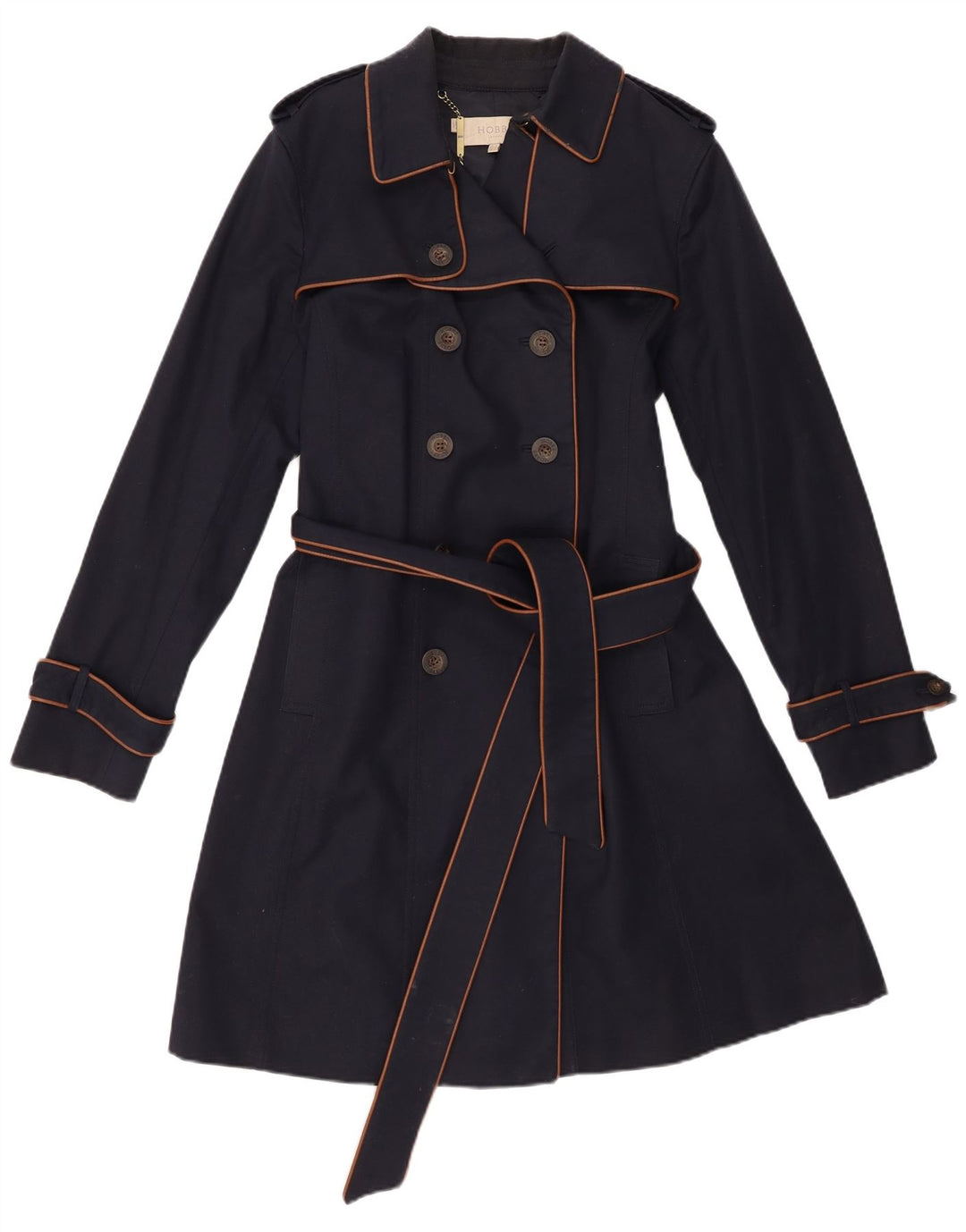 Gabardine feminino Hobbs Reino Unido 16 grande algodão azul marinho