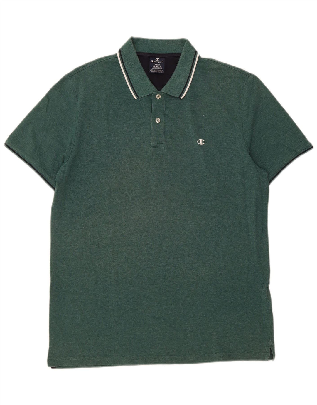Camisa polo masculina CHAMPION grande algodão verde