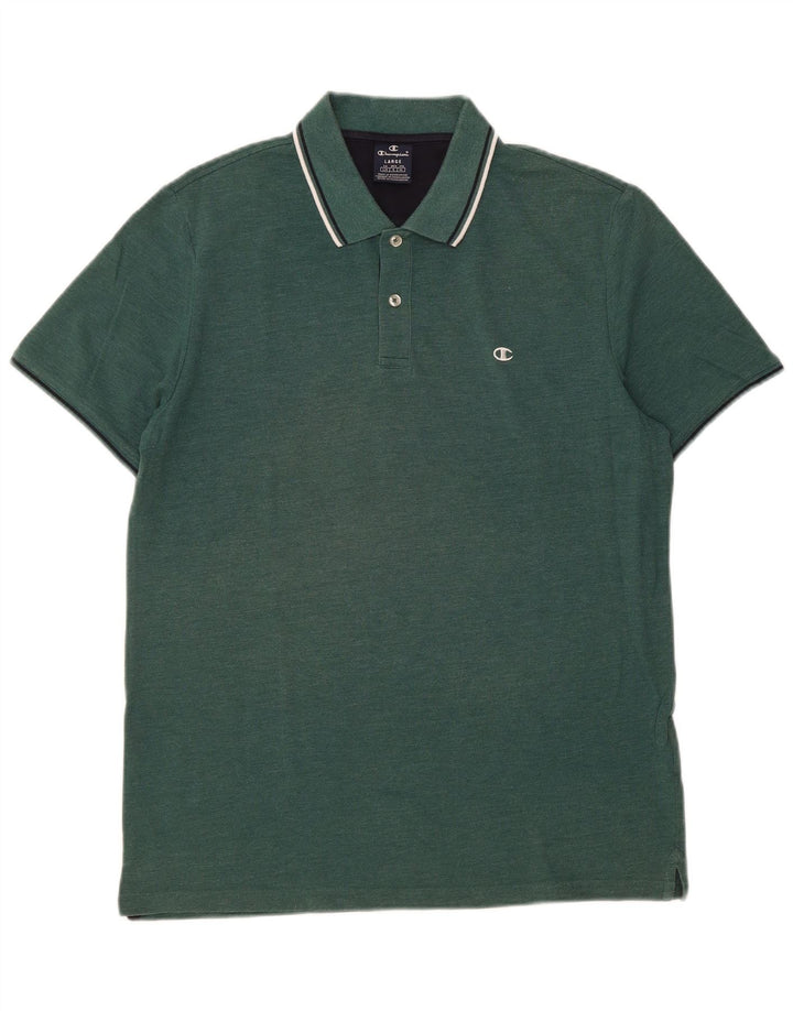 Camisa polo masculina CHAMPION grande algodão verde