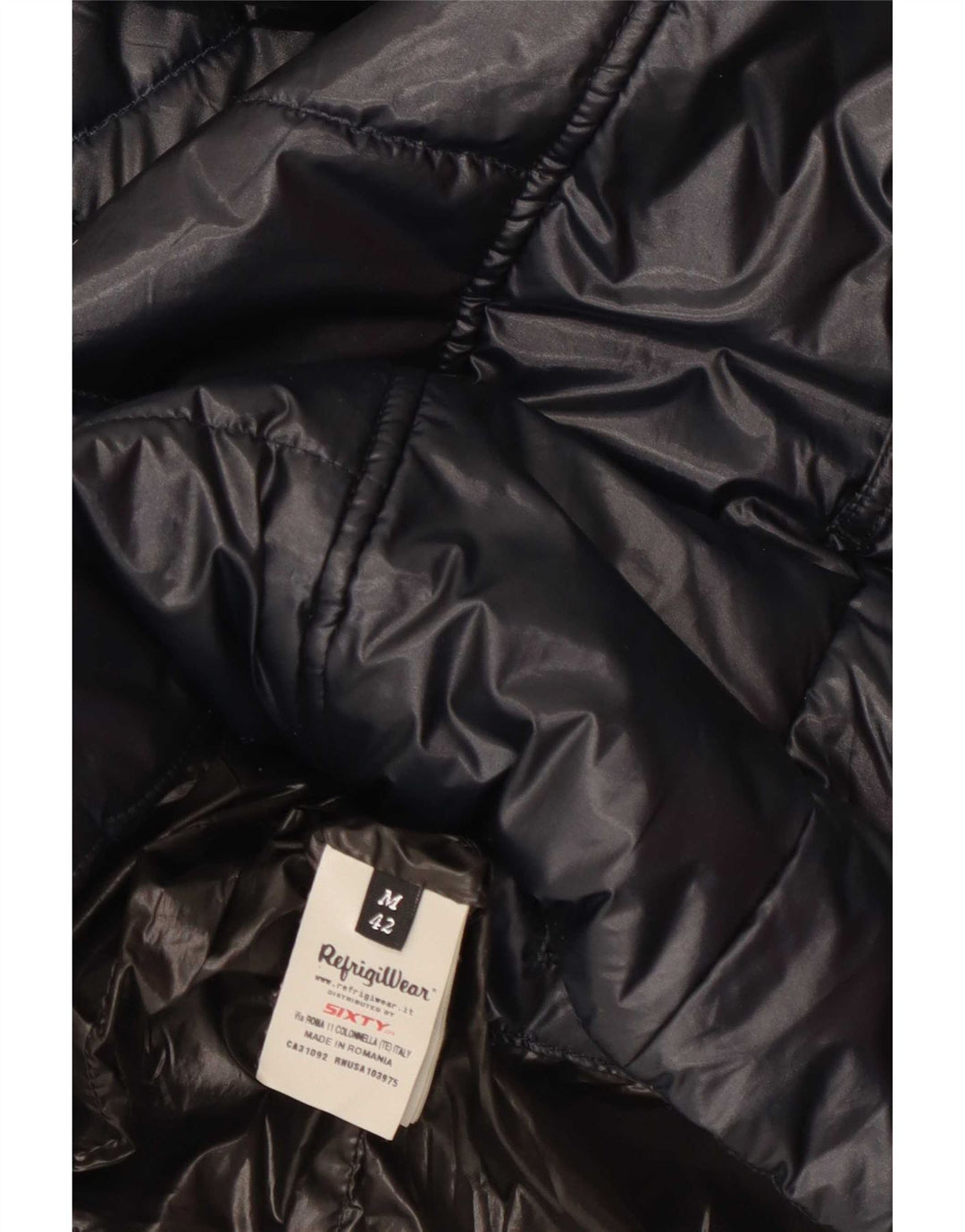 Refrigiwear Jaqueta feminina acolchoada com capuz UK 12 Poliéster azul marinho médio