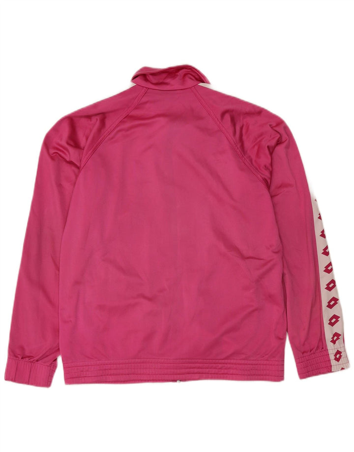 LOTTO Mens Graphic Tracksuit Top Jaqueta XS Rosa Colorblock Poliéster
