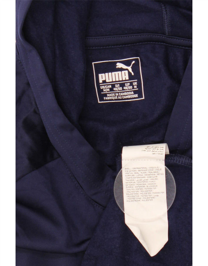 PUMA Mens Hooded Top Manga Longa Médio Azul Marinho Poliéster