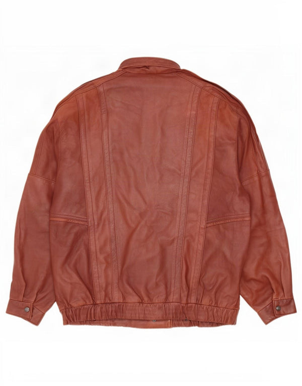 Jaqueta de couro masculina vintage IT 50 grande marrom