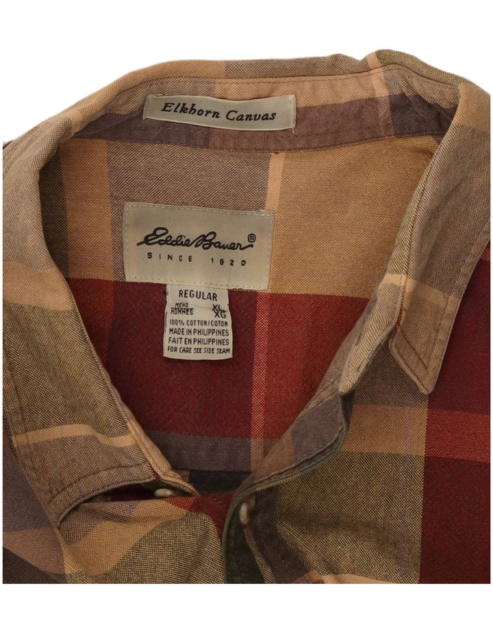 EDDIE BAUER Camisa masculina regular fit XL algodão xadrez multicolorido