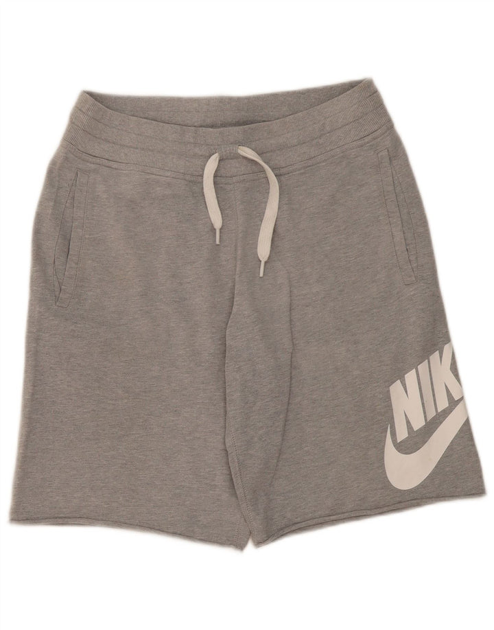 Shorts esportivos gráficos masculinos Nike médio cinza algodão manchado