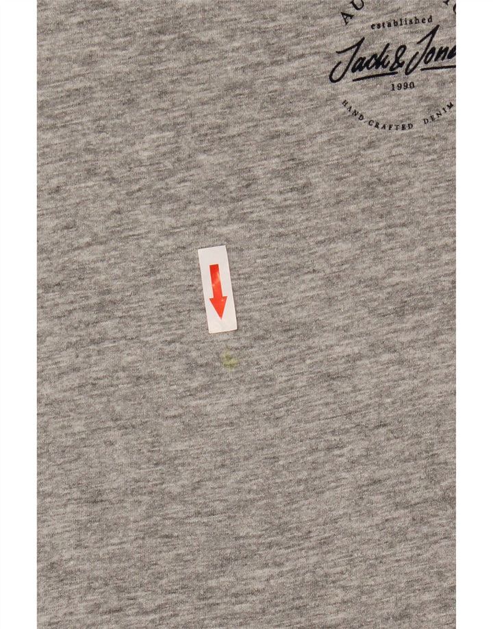 Camiseta masculina Jack & Jones top pequeno algodão manchado cinza