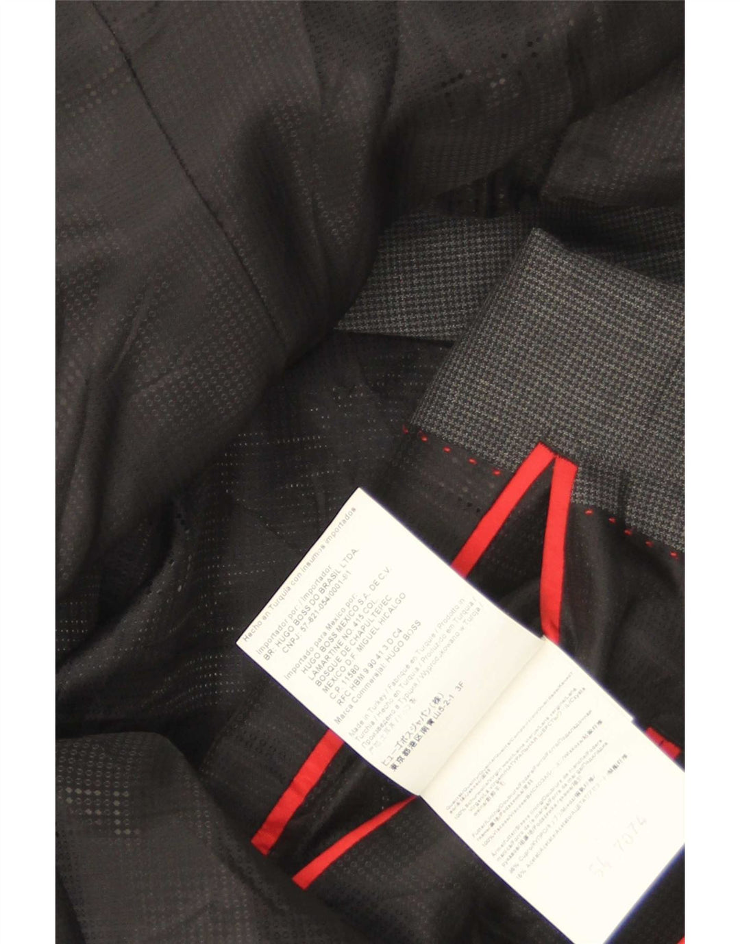 Jaqueta Blazer Masculina Hugo Boss com 2 Botões EU 54 2XL Cinza Houndstooth
