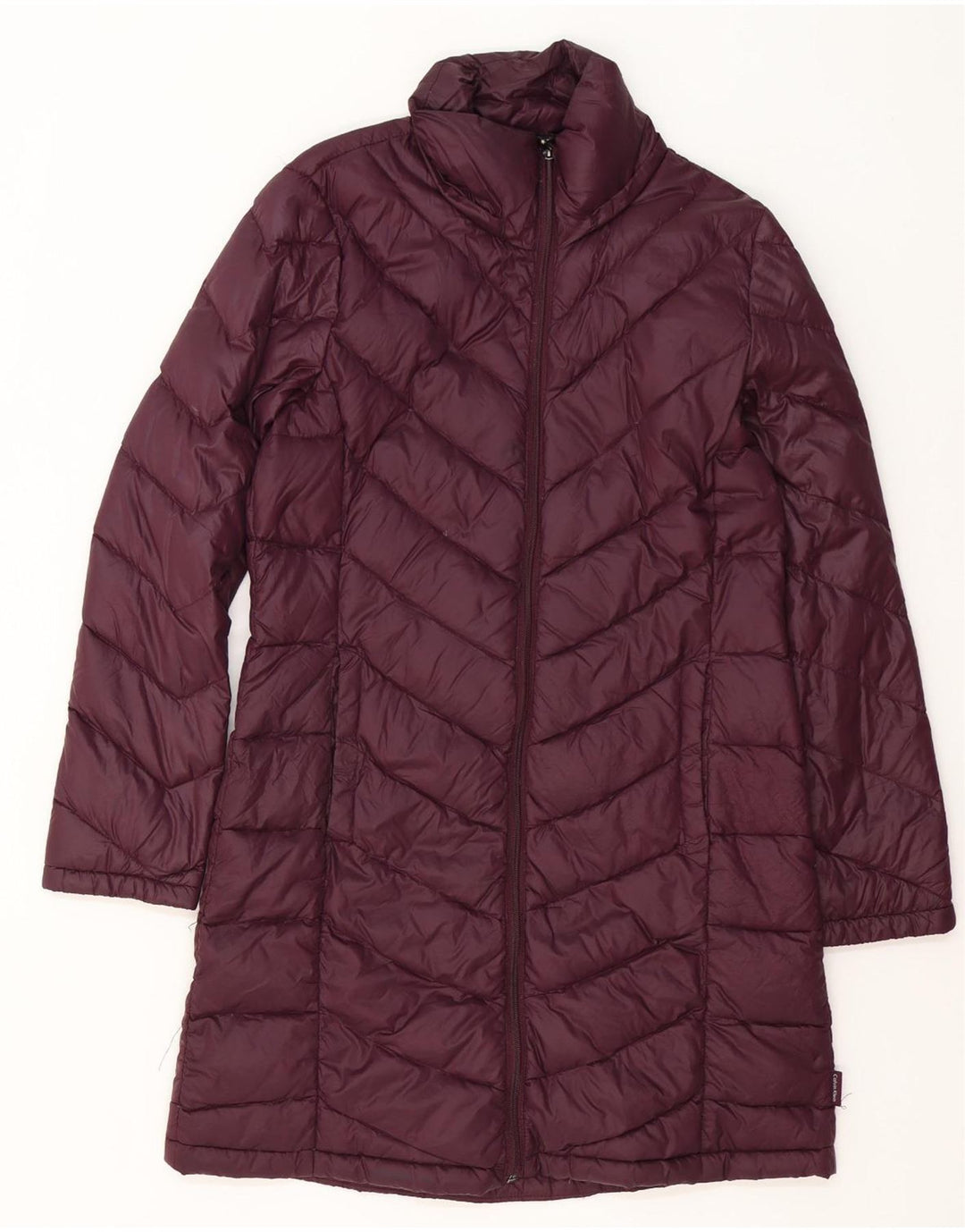 Casaco acolchoado feminino Calvin Klein Reino Unido 14 médio Borgonha Nylon