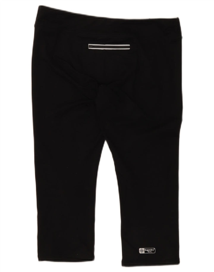 Superdry Womens Graphic Capri Leggings UK 12 Médio Preto Poliéster