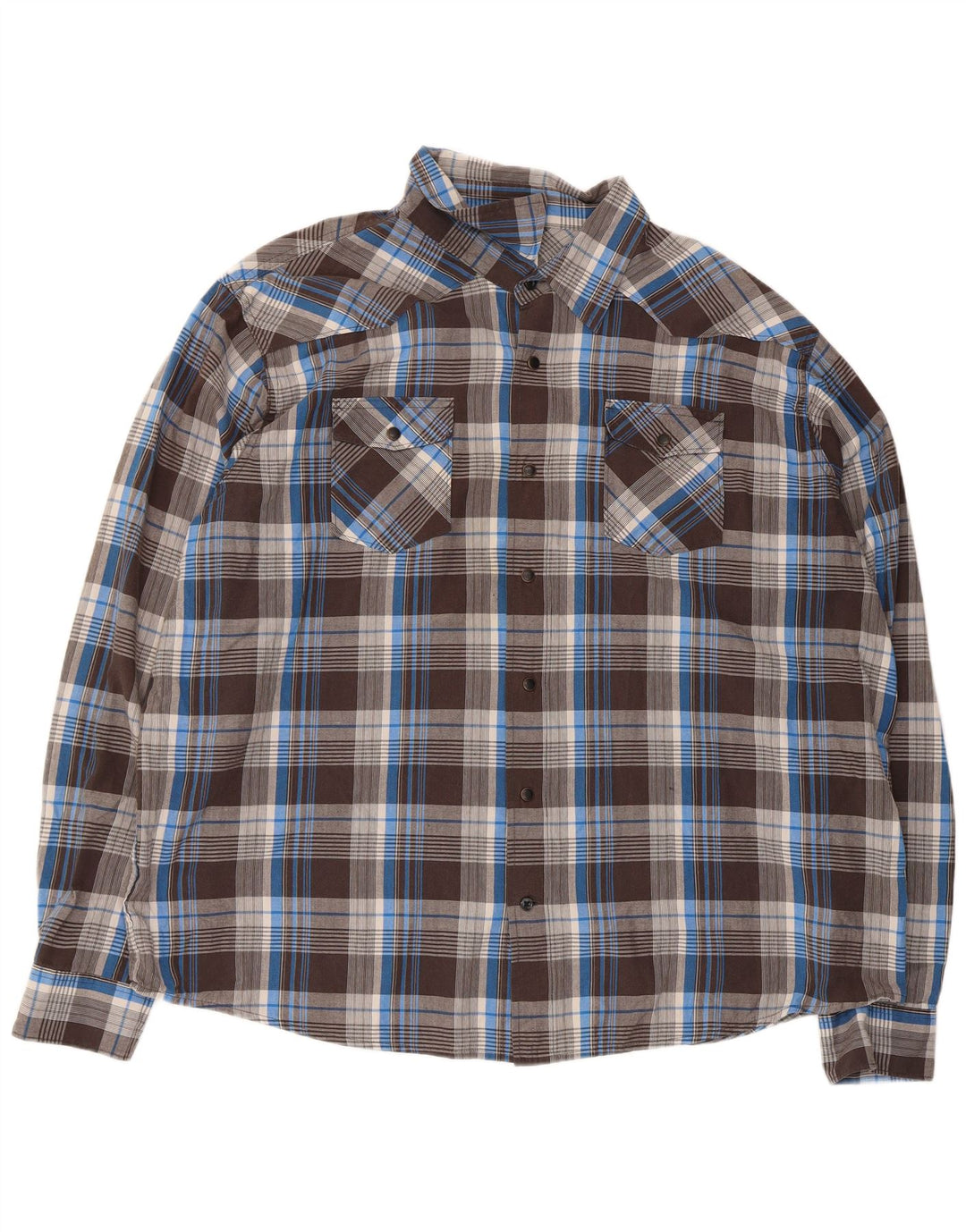 Camisa masculina Wrangler 3XL algodão xadrez marrom