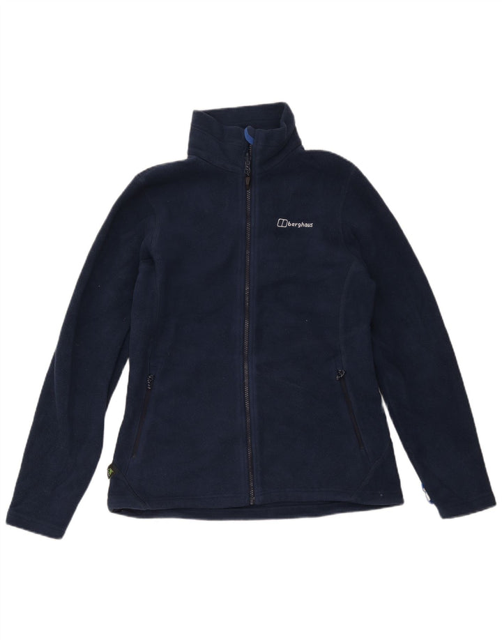 Jaqueta de lã feminina Berghaus UK 14 grande poliéster azul marinho