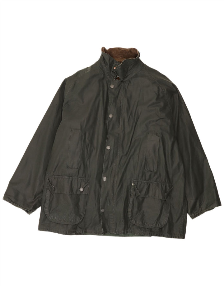 Jaqueta masculina de algodão encerado Polbot UK 42 XL verde