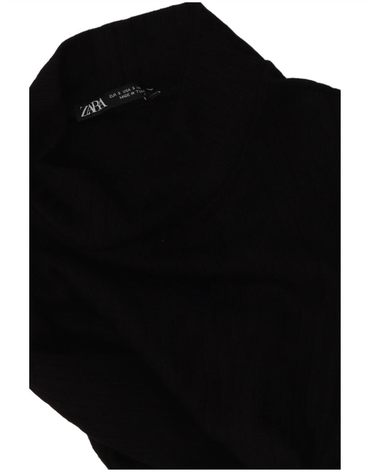 Blusa cropped feminina Zara UK 10 pequena preta