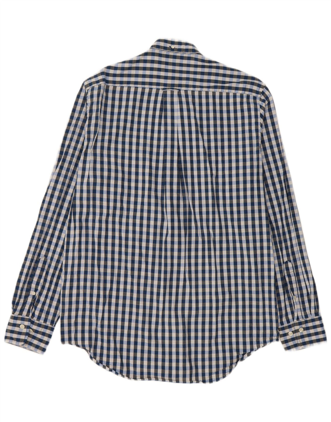 Camisa masculina Gant Regular Fit tamanho 39/40 15 1/2 algodão guingão azul médio