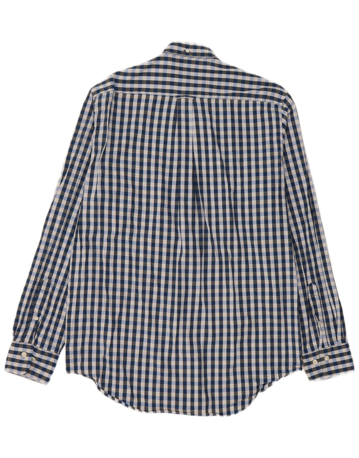Camisa masculina Gant Regular Fit tamanho 39/40 15 1/2 algodão guingão azul médio