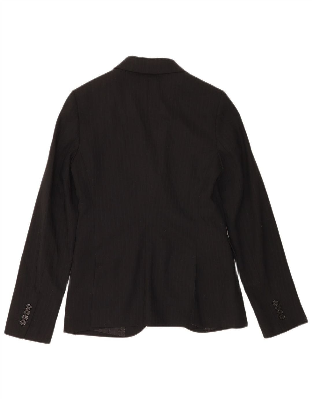 Jaqueta Blazer Feminina Massimo Dutti com 2 Botões EU 36 XS Lã Risca de Giz Preta