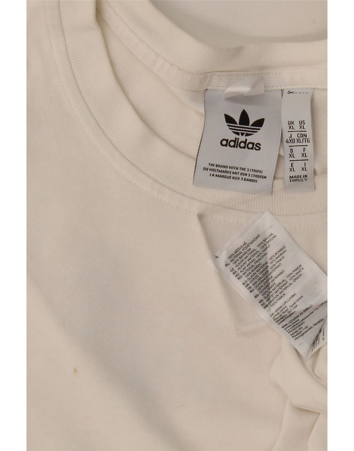 ADIDAS Mens Adventure Graphic T-Shirt Top XL Algodão Branco