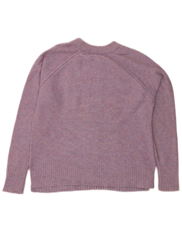 J. CREW Suéter feminino com gola redonda Reino Unido 14 médio roxo