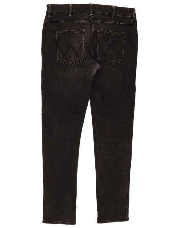 Wrangler Mens Stompers Jeans Slim W32 L30 Algodão Preto