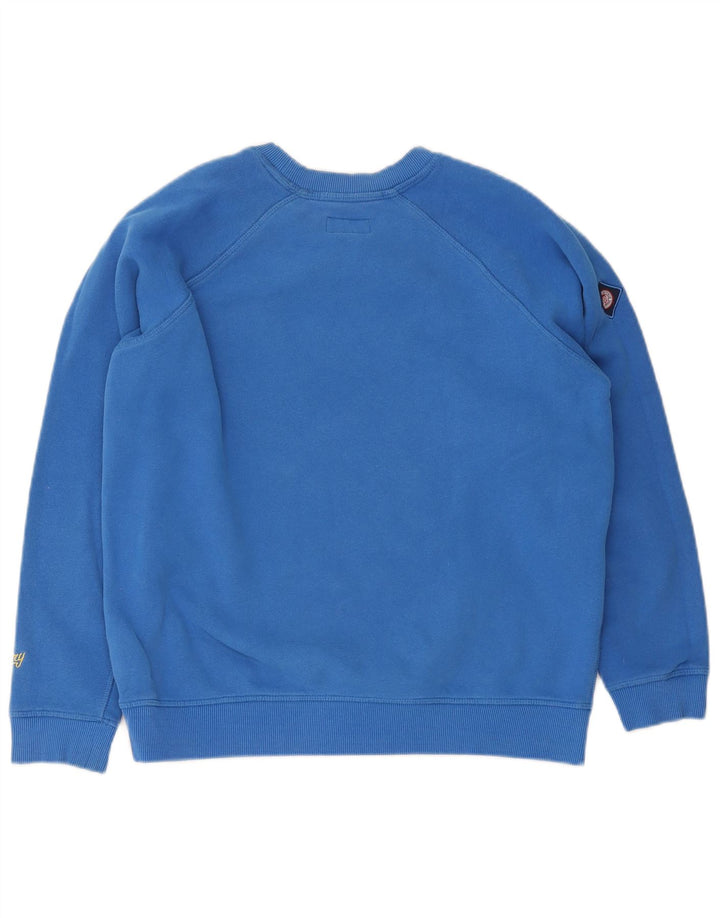 Suéter superdimensionado feminino Superdry UK 12 algodão azul médio