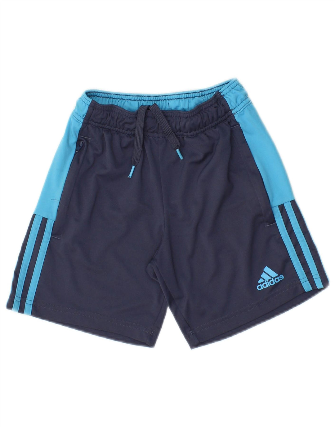Shorts esportivos masculinos Adidas 9-10 anos azul marinho colorblock poliéster