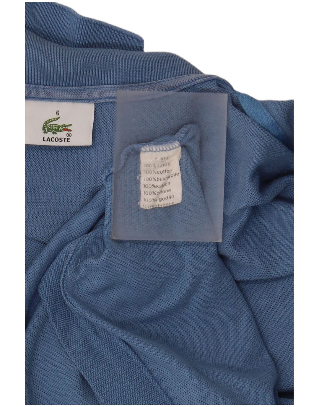Camisa polo masculina Lacoste tamanho 6 2XL algodão azul