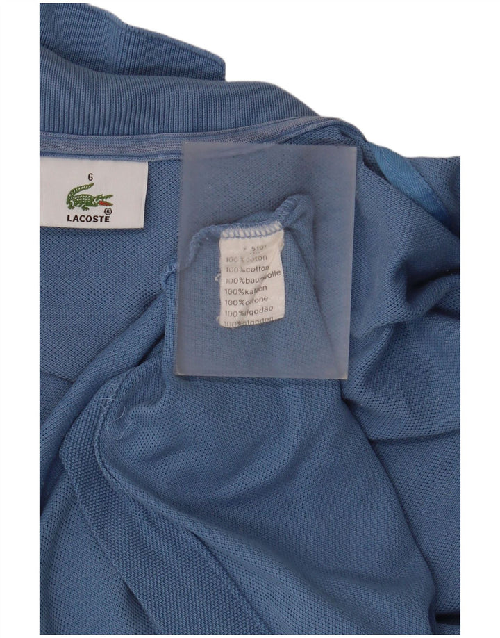 Camisa polo masculina Lacoste tamanho 6 2XL algodão azul