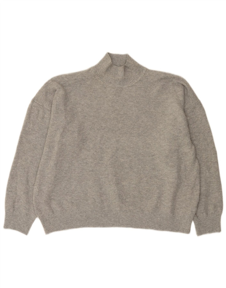 Suéter feminino Marks & Spencer com gola tartaruga Reino Unido 16 grande cinza