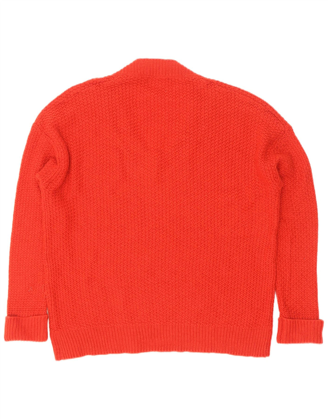 Zara Suéter feminino oversized com decote em V Reino Unido 10 pequeno vermelho
