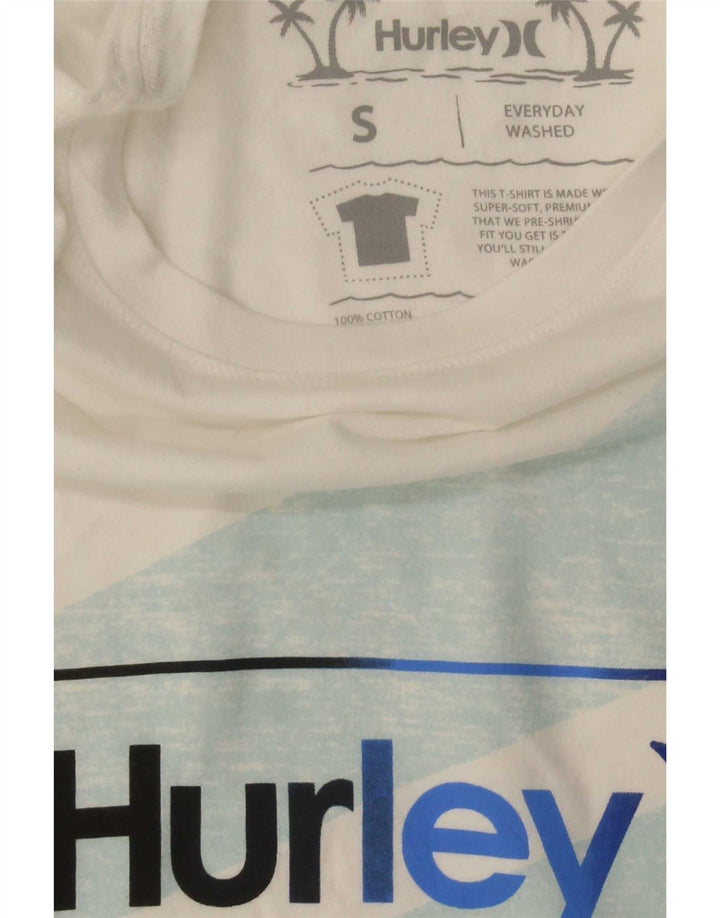 Hurley Camiseta masculina gráfica top pequeno algodão branco