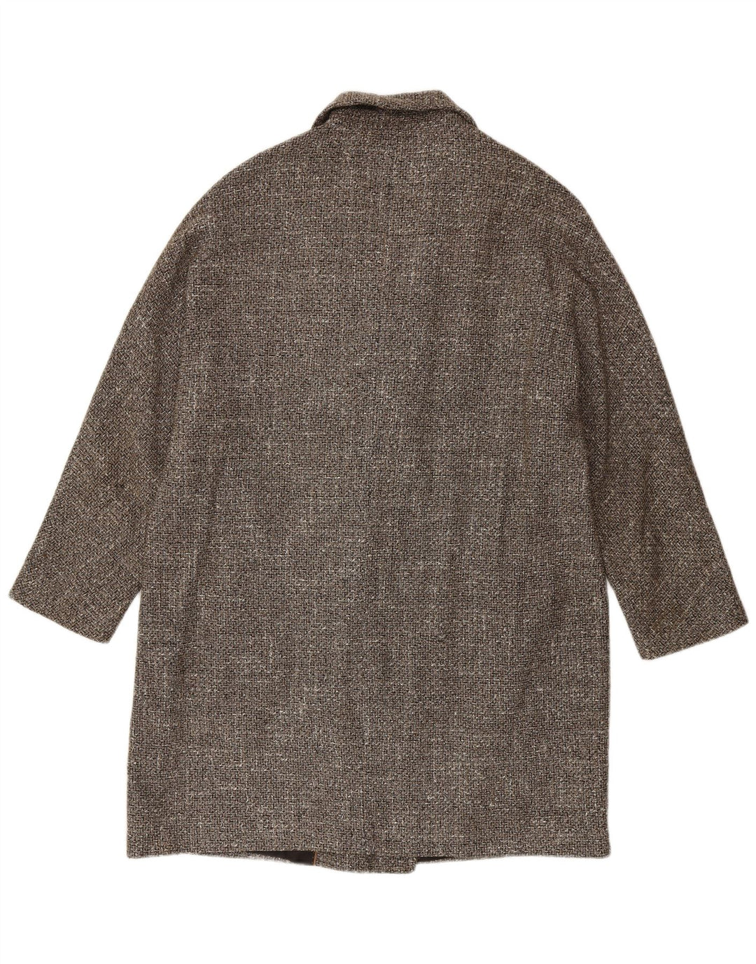 Casaco feminino Massimo Dutti com peito duplo Reino Unido 16 grande espinha de peixe cinza