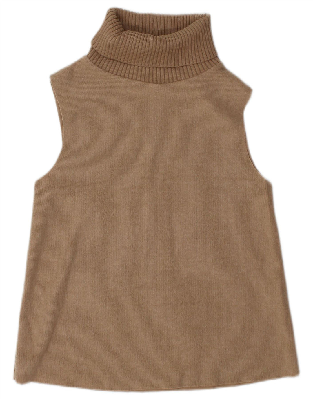 Zara Womens Vest Tank Top UK 10 Pequeno Algodão Marrom
