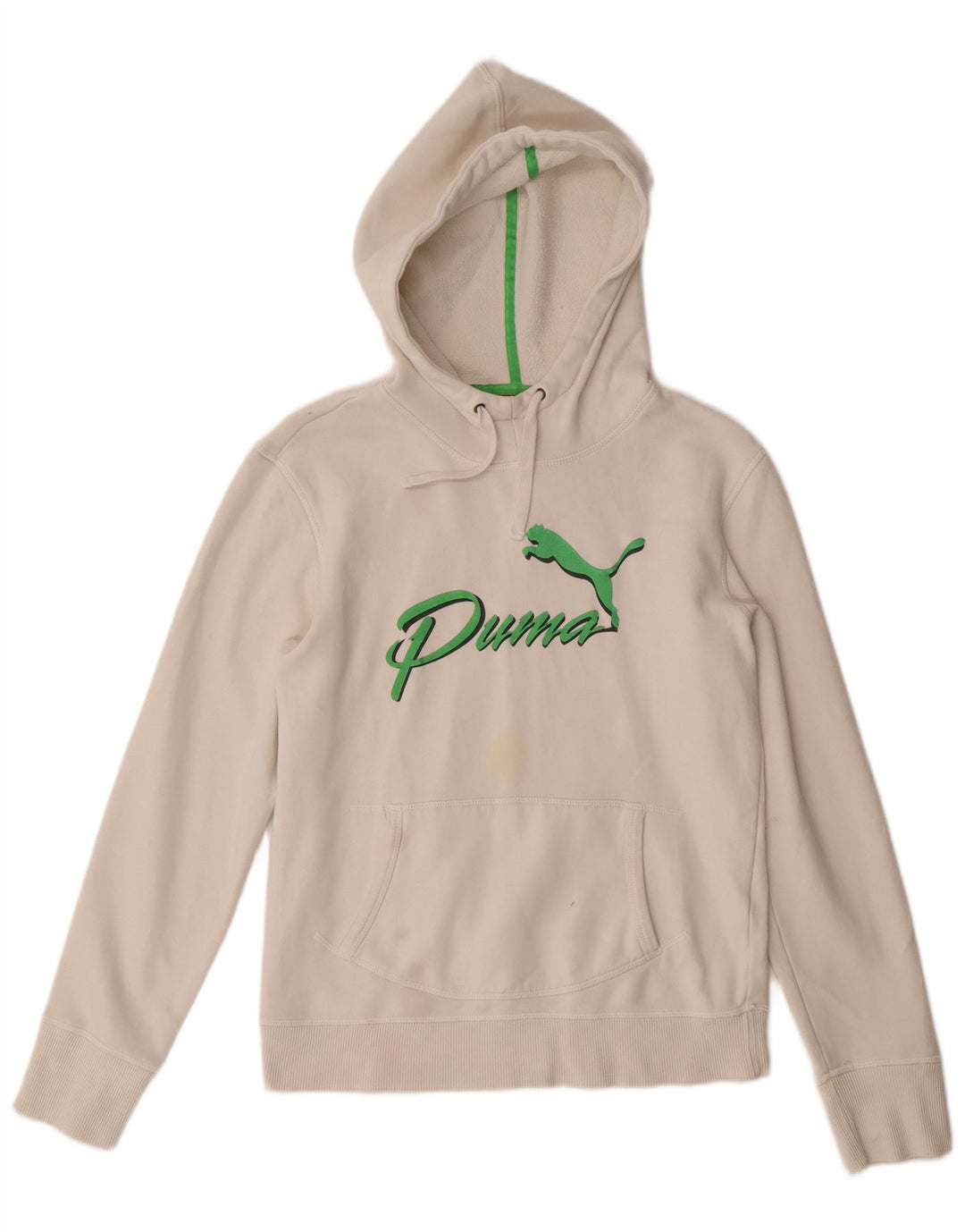 Puma feminino gráfico moletom com capuz UK 12 médio branco