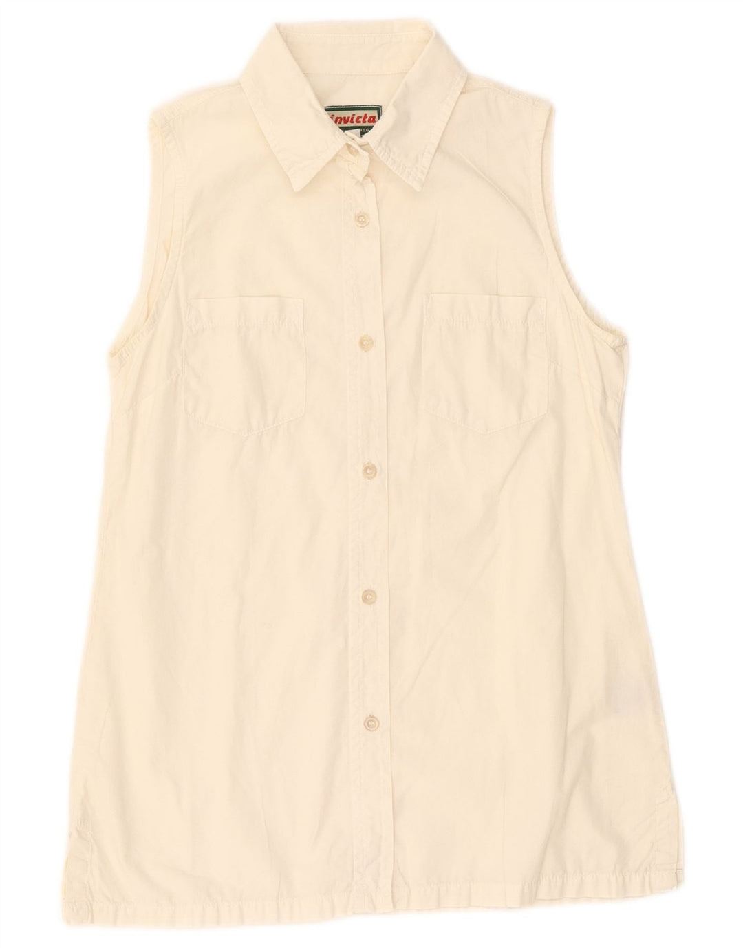 Camisa feminina sem mangas Invicta UK 12 algodão branco médio