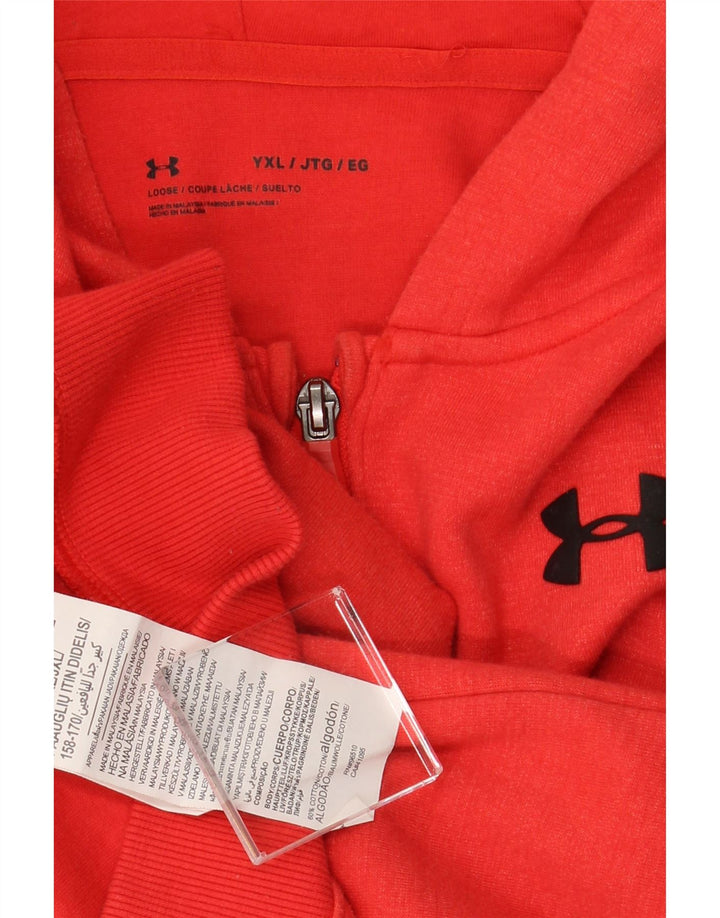 UNDER ARMOUR Meninos moletom com capuz 15-16 anos XL algodão vermelho