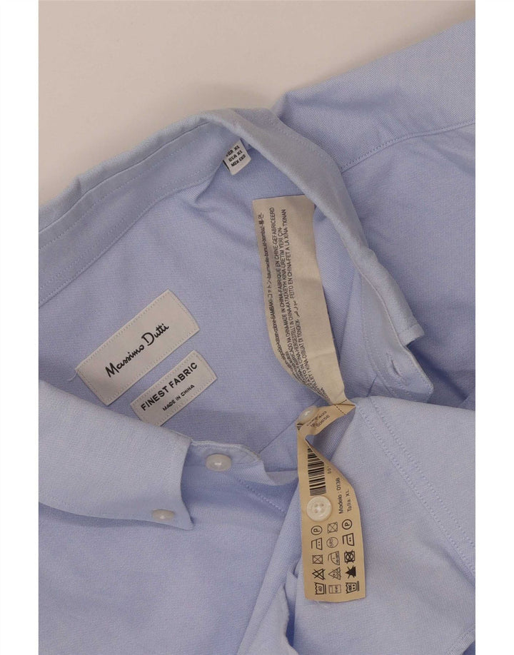 Camisa masculina Massimo Dutti XL azul algodão