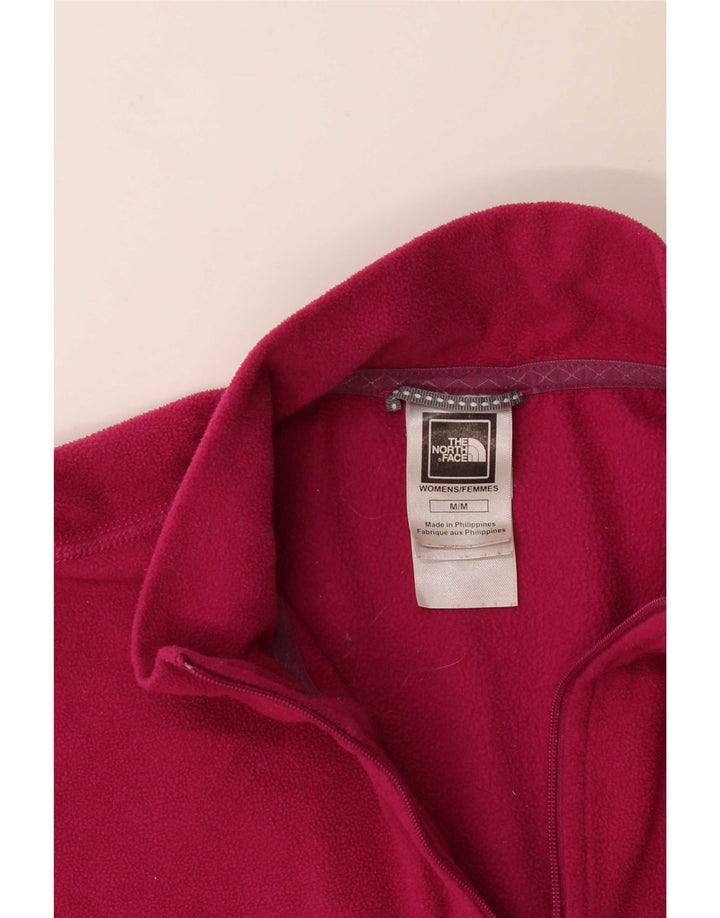 Suéter de lã feminino The North Face com zíper e gola UK 14 poliéster rosa médio