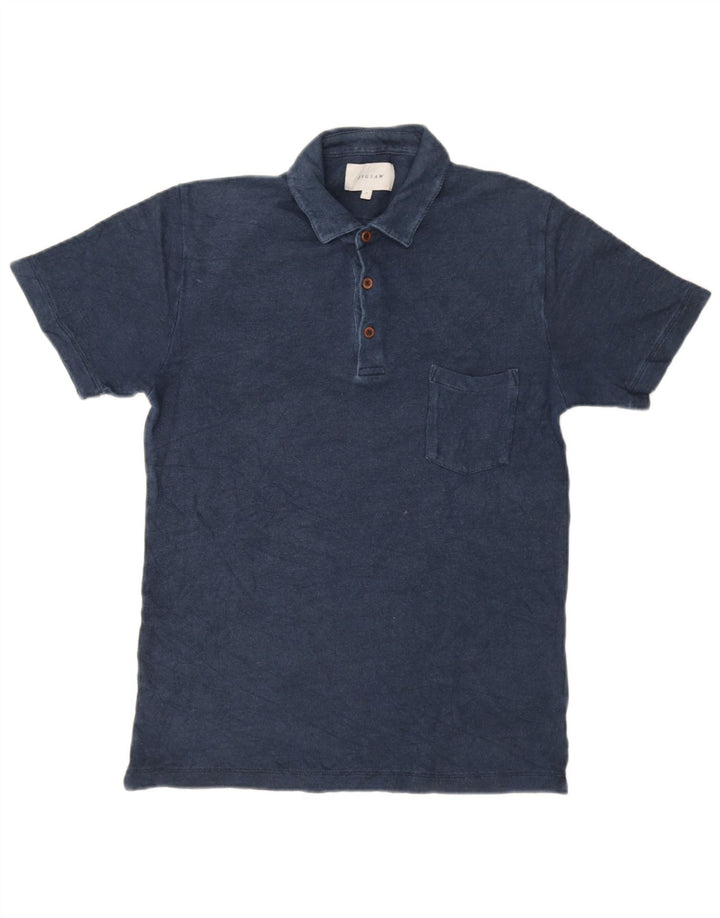 Camisa polo masculina Jigsaw pequena algodão azul marinho