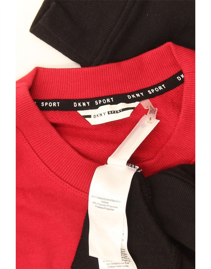 Suéter gráfico feminino Dkny UK 10 pequeno bloco colorido multicolorido