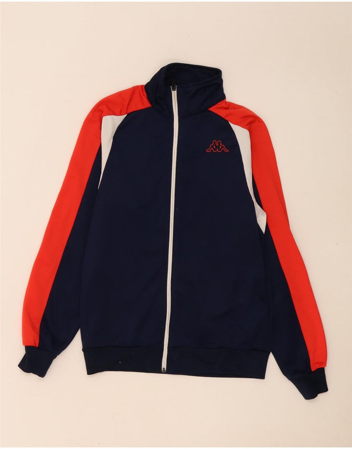 Kappa Mens Treino Top Jaqueta Pequena Azul Marinho Colourblock Poliéster