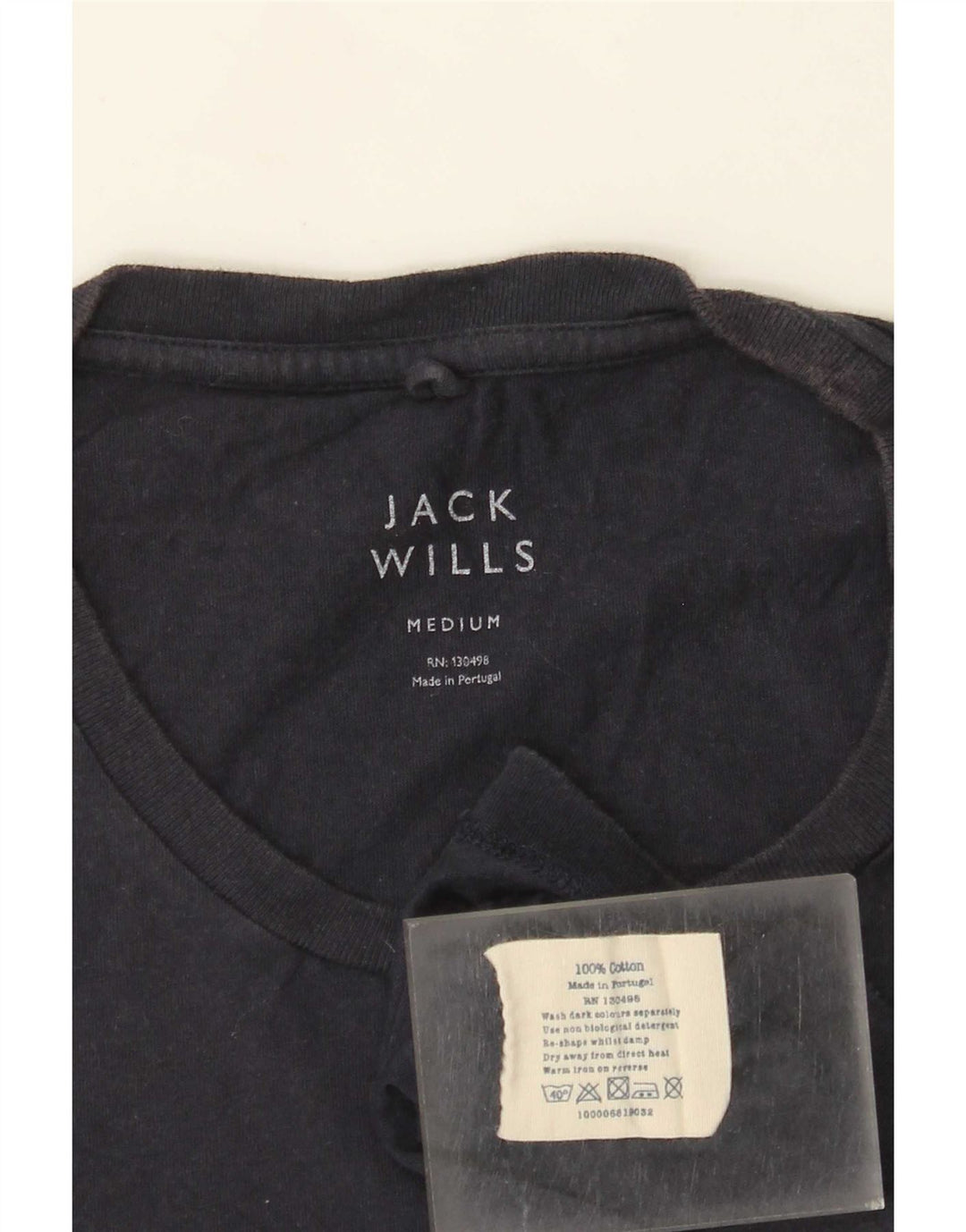 Camiseta masculina Jack Wills Top médio algodão azul marinho